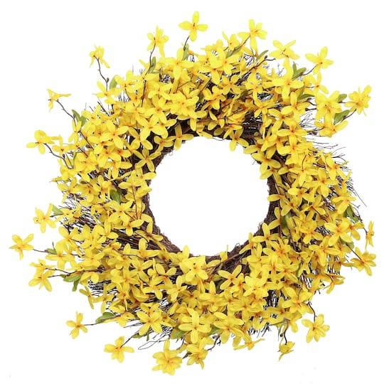 23&#x22; Yellow Forsythia Wreath by Ashland&#xAE;